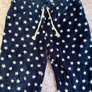 Navy Blue fleece pyjama pants with stars